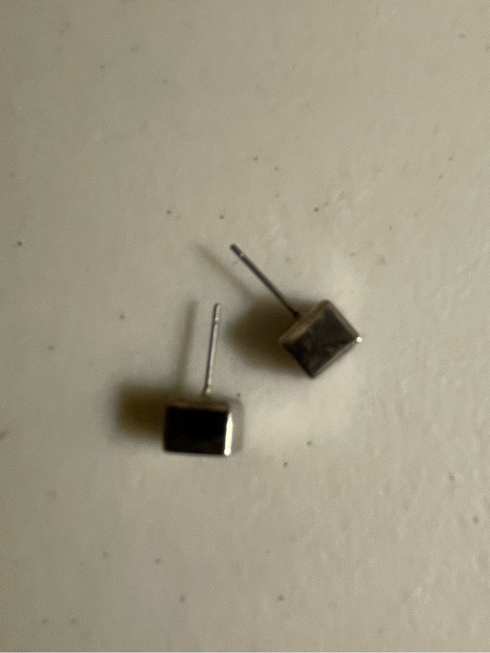 Minimalist Cube Earrings in Silver Plating Modern Contemporary Unisex - Picture 4 of 6